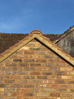 Cement work on roof verge